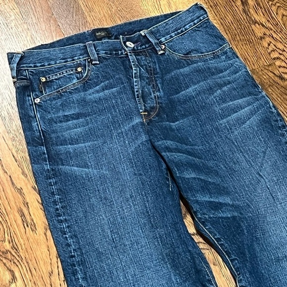 Men’s 30W 32L Paul Smith Dark Faded Wash Denim Jeans Flat Front APC Lux Pants - Picture 2 of 13